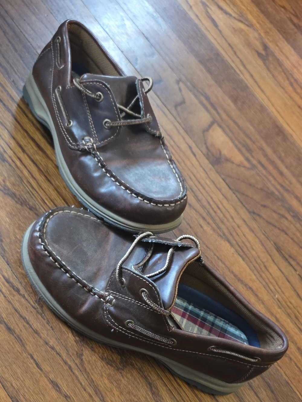 Kids Brown Leather Boat Shoes
